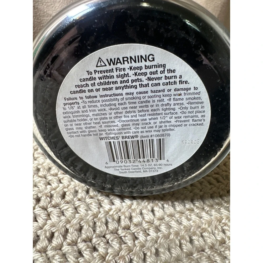 Yankee Candle Witches Brew 14.5 oz Medium Jar Black Wax Halloween Retired Scent